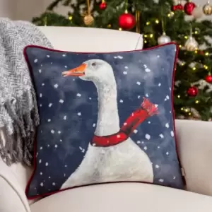 Christmas Goose Cushion Multicolour, Multicolour / 43 x 43cm / Polyester Filled