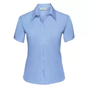 Russell Collection Ladies/Womens Short Sleeve Ultimate Non-Iron Shirt (XS) (Bright Sky)