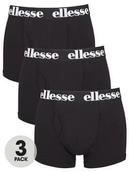 Ellesse 3 Pack of Hali Boxers - Black, Size L, Men