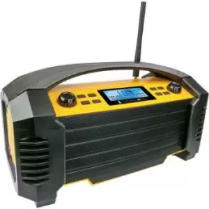 Schwaiger DABWORK2 513 Workplace radio DAB+, FM AUX, Bluetooth, USB Battery charger, splashproof, dustproof, rechargeable Yellow, Black