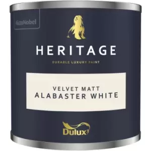 Dulux Heritage Velvet Matt Alabaster White Matt Emulsion Paint 125ml