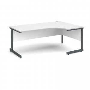 Contract 25 Right Hand Ergonomic Desk 1800mm - Graphite Cantilever Frame
