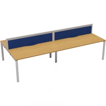 4 Person Double Bench Desk 1400X780MM Each - White/Oak