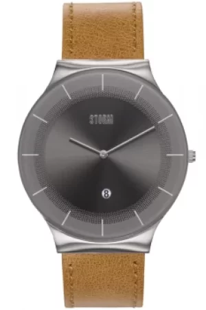 Gents STORM Xenu Leather Grey Honey watch 47476/GY/HY