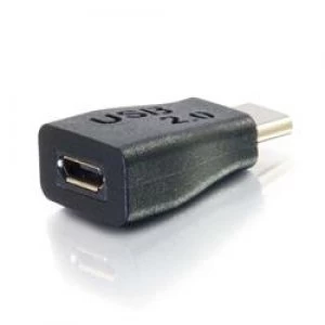 C2G USB 2.0 USB C to USB Micro B Adapter M/F - Black