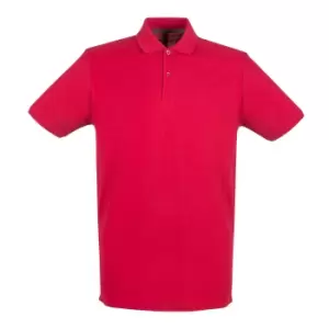 Henbury Mens Modern Fit Cotton Pique Polo Shirt (S) (Vintage Red)