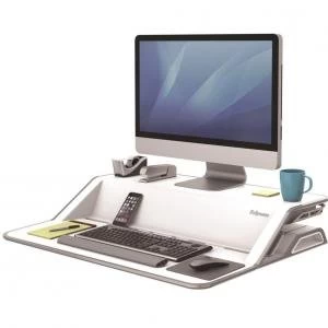 Fellowes Sit Stand Workstation Lotus White