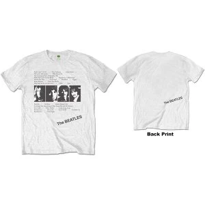 The Beatles - White Album Tracks Mens Small T-Shirt - White