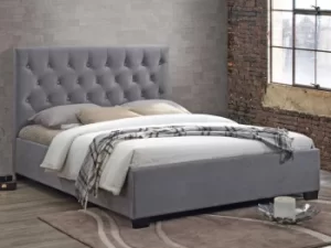 Birlea Cologne 5ft King Size Grey Upholstered Fabric Bed Frame