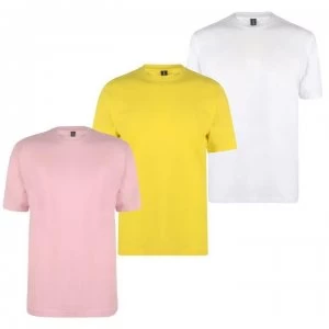 Donnay 3 Pack T Shirts Mens - Pink/Yell/White