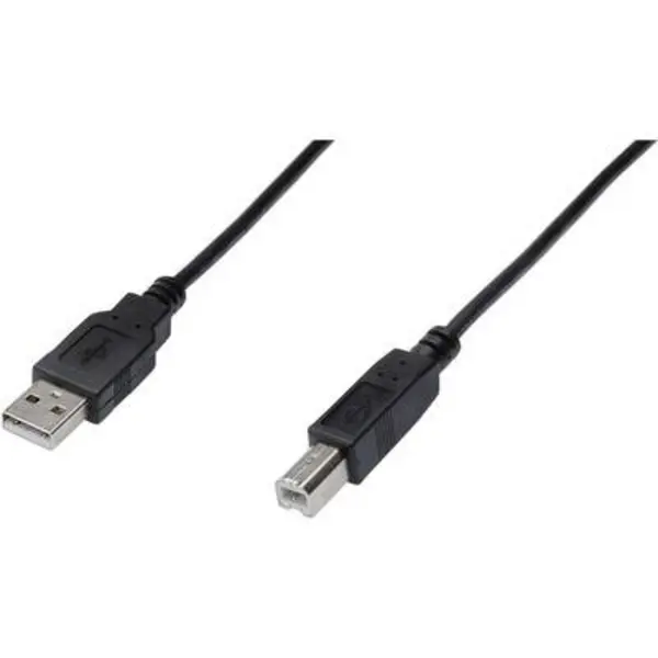 Digitus USB cable USB 2.0 USB-A plug, USB-B plug 1.80 m Black AK-300105-018-S AK-300105-018-S
