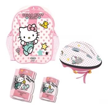 Hello Kitty - Club Childrens Helmet, Knee, Elbow Protection Set with Carry Bag, Girl, Ages Three Years and Above,...