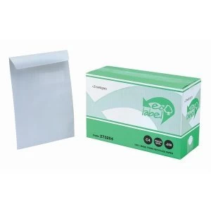 5 Star Eco Envelopes C4 Recycled Pocket Self Seal Window 90gsm 324 x 229mm White Pack of 250