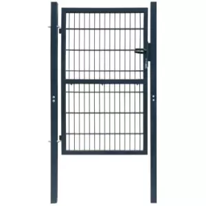 2D Fence Gate (Single) Anthracite Grey 106 x 210cm Vidaxl Grey