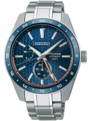Seiko Mens Presage Sharp Edged GMT Watch SPB217J1