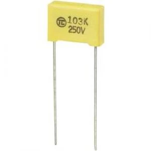 MKS thin film capacitor Radial lead 0.01 uF 250 Vdc 5 10 mm L x W x H 13 x 4 x 9mm