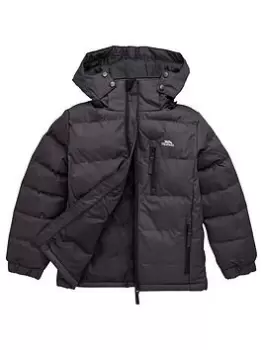 Boys, Trespass Childrens Tuff Padded Detachable Hood Jacket - Grey, Size 7-8 Years
