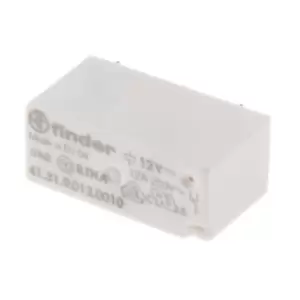 Finder, 12V dc Coil Non-Latching Relay SPDT, 12A Switching Current PCB Mount Single Pole, 41.31.9.012.0010