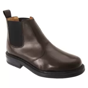 Roamers Mens Leather Quarter Lining Gusset Chelsea Boots (6 UK) (Brown)