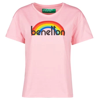 Benetton KAMILA womens T shirt in Pink - Sizes S,XS