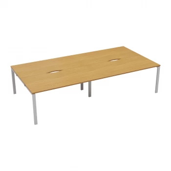 CB 4 Person Bench 1600 x 800 - Oak Top and White Legs