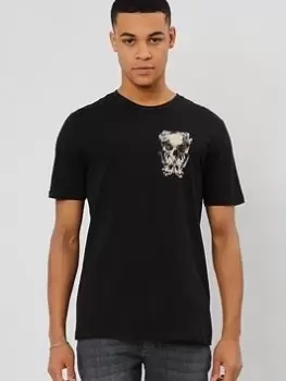Religion Butterfly Skull T-Shirt - Black Size M Men