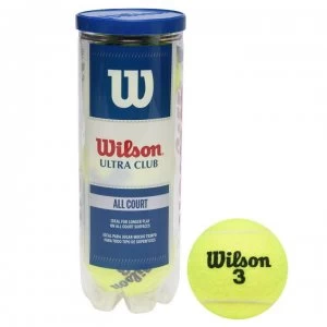 Wilson Ultra Club All Court Tennis Balls - Yellow