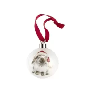 Ceramic Christmas Decoration Ho Ho Ho Rabbit - Wrendale Designs