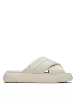 TOMS Alpargata Mallow Crossover Flat Sandals, Beige, Size 7, Women