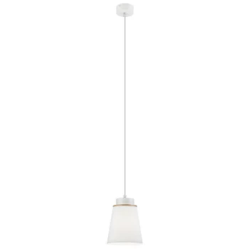 Lamkur Lighting - Agustino Dome Pendant Ceiling Lights, Fabric Shade, White , 1x E27