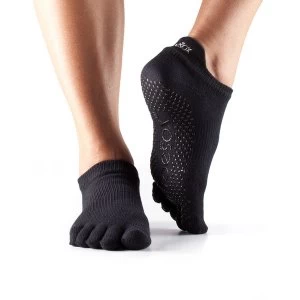 Toesox Low Rise Full Toe Socks Black Medium 6-8.5