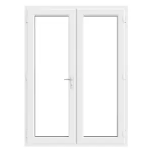 Crystal uPVC Clear French Door Left Hand Master 1190mm x 2055mm Clear Glazing - White