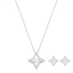 Ladies Swarovski Silver Plated Sparkling Necklace and Earring Set
