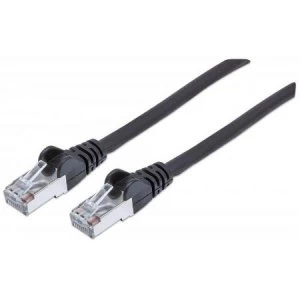 Intellinet Network Patch Cable Cat6A 15m Black Copper S/FTP LSOH / LSZH PVC RJ45 Gold Plated Contacts Snagless Booted Polybag