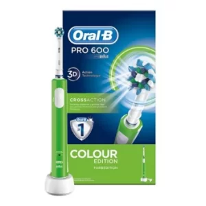 Oral-B Pro 600 CrossAction Colour Edition Electric Toothbrush Rechargeable Green