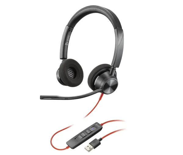POLY Blackwire 3320-M Microsoft Teams Certified USB-A Stereo Headset. Product type: Headset. Connectivity technology: Wired. Recommended usage: Office
