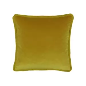 Riva Paoletti Freya Fringed Cushion Cover, Ochre, 45 x 45 Cm