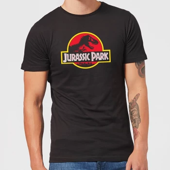 Classic Jurassic Park Logo Mens T-Shirt - Black - XS