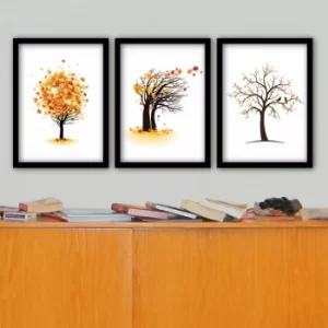 3SC149 Multicolor Decorative Framed Painting (3 Pieces)
