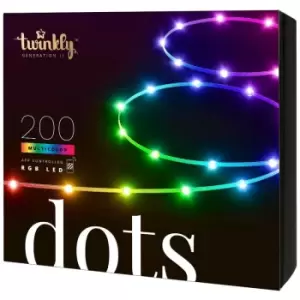 Twinkly - 10m Smart App Controlled Dot LED Lights, Black Cable Multi Colour Change Control Indoor Home Dimmable