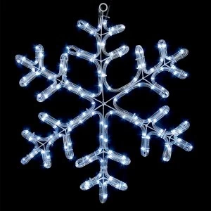 Premier 60cm White LED Snowflake Rope Indoor and Outdoor Light