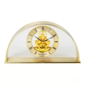 WILLIAM WIDDOP Gold Arch Clock with Skeleton Movement