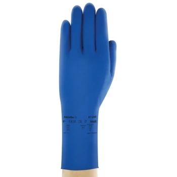 Chemical Resistant Gloves, Blue Latex, Size 10 - Ansell