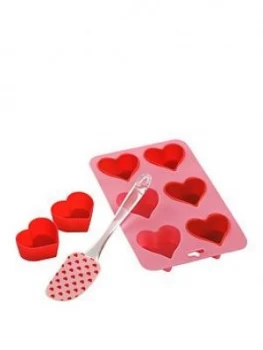 Premier Housewares 9 Piece Silicone Heart Baking Set