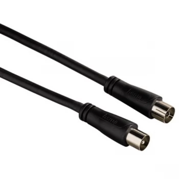 Hama Antenna Cable, coax plug - coax socket, 3.0 m, 90 dB, black