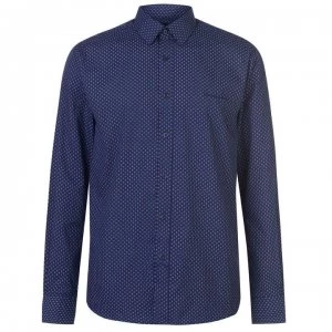 Pierre Cardin Long Sleeve Shirt Mens - Nvy/Wht Geo