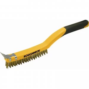 Roughneck Carbon Steel Soft Grip Wire Brush 3 Rows