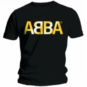 ABBA Gold Logo Mens Black T Shirt: X Large