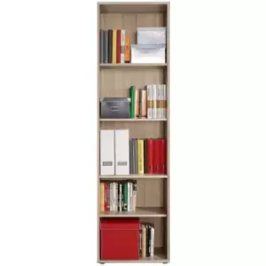 Forte Modern 5 Tier Bookcase Shelving Unit - Sonoma Light Oak - Sonoma Light Oak