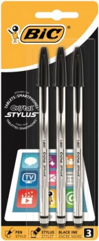 Bic Cristal 2-in-1 Stylus Pen PK3
